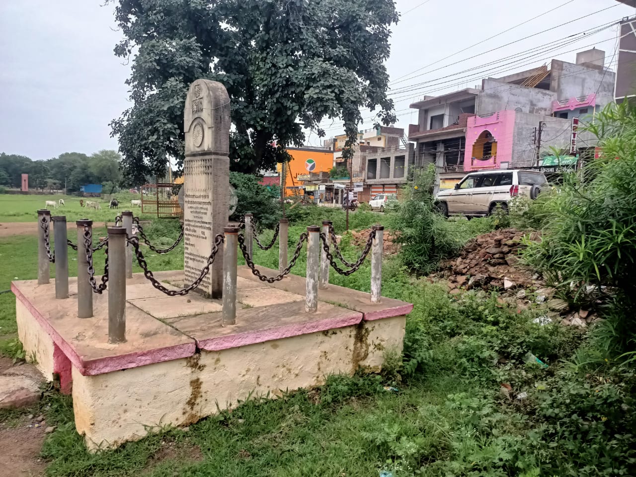 स्वतंत्रता संग्राम सेनानियों और शहीदों के सम्मान में बनाए गए स्मारक की अनदेखी ,15 अगस्त से पूर्व साफ सफाई और रंग रोगन की आवश्यकता